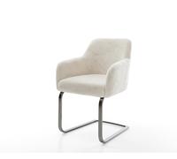 Cantilever Greg-Flex peluche crème-blanc pied cantilever plat grafiete resorts ensachés