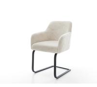 Cantilever Greg-Flex peluche crème-blanc pied cantilever plat noir resorts ensachés