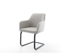 Cantilever Greg-Flex rayures gris clair pied cantilever plat noir ressorts ensachés