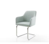 Cantilever Greg-Flex rayures Vert menthe pied cantilever plat acier inoxydable brossé