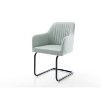 Cantilever Greg-Flex rayures Vert menthe pied cantilever rond noir ressorts ensachés