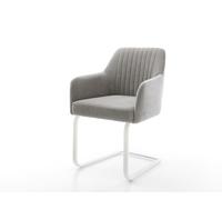 Cantilever Greg-Flex tissu structuré doux gris pied cantilever plat blanc resorts ensachés