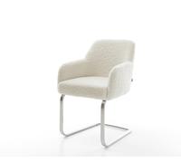 Cantilever Greg-Flex tissu teddy beige pied cantilever plat acier inoxydable resorts ensachés