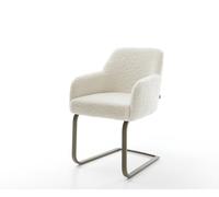Cantilever Greg-Flex tissu teddy beige pied cantilever plat aspect titane resorts ensachés