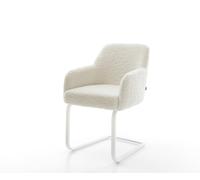 Cantilever Greg-Flex tissu teddy beige pied cantilever plat blanc resorts ensachés