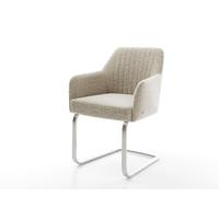 Cantilever Greg-Flex tissu tissé doux beige pied cantilever plat acier inoxydable resorts ensachés