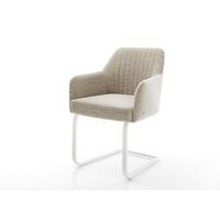 Cantilever Greg-Flex tissu tissé doux beige pied cantilever plat blanc resorts ensachés