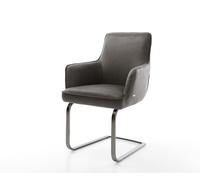 Cantilever Heira-Flex mit Armlehnen microvelours anthracite vintage pied cantilever plat grafiete ressorts ensachés
