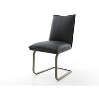 Cantilever Lelio-Flex cuir de vache noir pied cantilever plat aspect titane ressorts ensachés