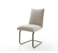 Cantilever Lelio-Flex tissu tissé doux beige pied cantilever plat aspect titane resorts ensachés