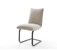 Cantilever Lelio-Flex tissu tissé doux beige pied cantilever plat noir resorts ensachés