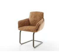 Cantilever Luan-Flex avec accoudoirs chenille rouille pied cantilever plat aspect titane