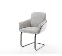 Cantilever Luan-Flex mit Armlehnen chenille gris argenté pied cantilever plat grafiete