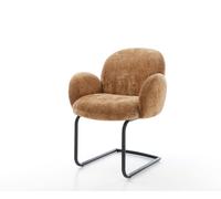 Cantilever Nube-Flex avec accoudoirs chenille rouille pied cantilever rond noir ressorts ensachés