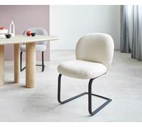 Cantilever Nube-Flex bouclé blanc pied cantilever plat noir ressorts ensachés
