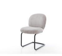 Cantilever Nube-Flex côtelé gris argenté pied cantilever rond noir ressorts ensachés