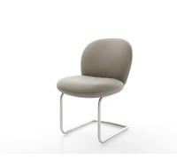 Cantilever Nube-Flex cuir de vache couleur boue pied cantilever rond acier inoxydable brossé ressorts ensachés