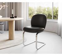 Cantilever Nube-Flex cuir de vache noir pied cantilever plat acier inoxydable brossé ressorts ensachés