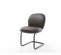Cantilever Nube-Flex microvelours anthracite vintage pied cantilever rond noir ressorts ensachés
