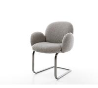 Cantilever Nube-Flex mit Armlehnen bouclé gris argenté pied cantilever plat grafiete ressorts ensachés