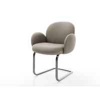Cantilever Nube-Flex mit Armlehnen cuir de vache couleur boue pied cantilever plat grafiete ressorts ensachés