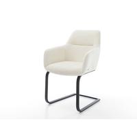 Cantilever Pejo-Flex bouclé blanc pied cantilever plat noir ressorts ensachés