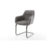 Cantilever Pejo-Flex bouclé gris pied cantilever plat grafiete ressorts ensachés