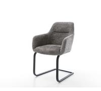 Cantilever Pejo-Flex bouclé gris pied cantilever plat noir