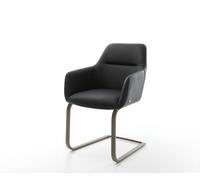 Cantilever Pejo-Flex cuir de vache noir pied cantilever plat aspect titane ressorts ensachés
