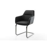Cantilever Pejo-Flex cuir de vache noir pied cantilever plat grafiete ressorts ensachés