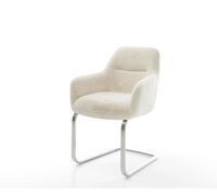 Cantilever Pejo-Flex peluche crème-blanc pied cantilever plat acier inoxydable resorts ensachés