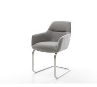 Cantilever Pejo-Flex tissu structuré doux gris pied cantilever plat acier inoxydable resorts ensachés