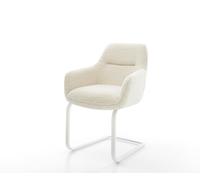 Cantilever Pejo-Flex tissu teddy beige pied cantilever plat blanc resorts ensachés