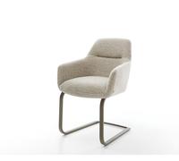 Cantilever Pejo-Flex tissu tissé doux beige pied cantilever plat aspect titane resorts ensachés