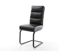 Cantilever Pela-Flex cuir de vache noir pied cantilever plat noir ressorts ensachés