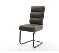 Cantilever Pela-Flex microvelours anthracite vintage pied cantilever plat noir ressorts ensachés