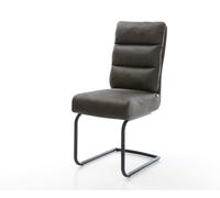 Cantilever Pela-Flex microvelours anthracite vintage pied cantilever rond noir ressorts ensachés