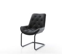 Cantilever Taimi-Flex cuir de vache noir pied cantilever rond noir