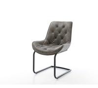 Cantilever Taimi-Flex microvelours gris antique pied cantilever rond noir