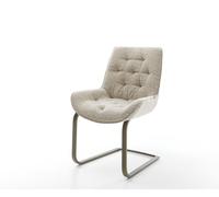 Cantilever Taimi-Flex tissu tissé doux beige pied cantilever plat aspect titane