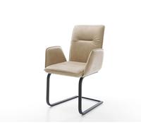 Cantilever Vinja-Flex microvelours beige vintage pied cantilever plat noir