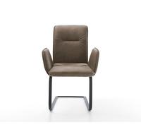 Cantilever Vinja-Flex microvelours taupe vintage pied cantilever plat noir