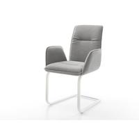 Cantilever Vinja-Flex tissu structuré doux gris pied cantilever plat blanc