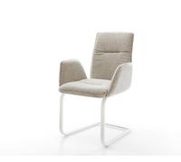 Cantilever Vinja-Flex tissu tissé doux beige pied cantilever plat blanc