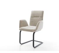Cantilever Vinja-Flex tissu tissé doux beige pied cantilever plat noir