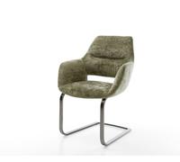 Cantilever Yago-Flex mit Armlehnen chenille olive pied cantilever plat grafiete ressorts ensachés