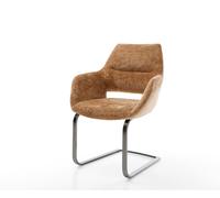 DeLife Chaise-à-Bascule Yago-Flex mit Armlehnen Pied Cantilever Plat grafiete Chenille Rouille Ressorts ensachés