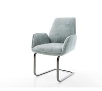 Cantilever Zoa-Flex chenille bleu pastel pied cantilever plat grafiete ressorts ensachés