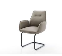 Cantilever Zoa-Flex cuir de vache couleur boue pied cantilever rond noir ressorts ensachés