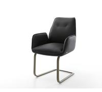 Cantilever Zoa-Flex cuir de vache noir pied cantilever plat aspect titane